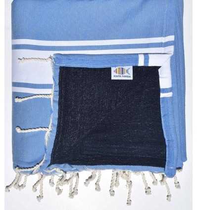 Fouta mit hellblauem Handtuch gefüttert Fouta Tunisia - 1