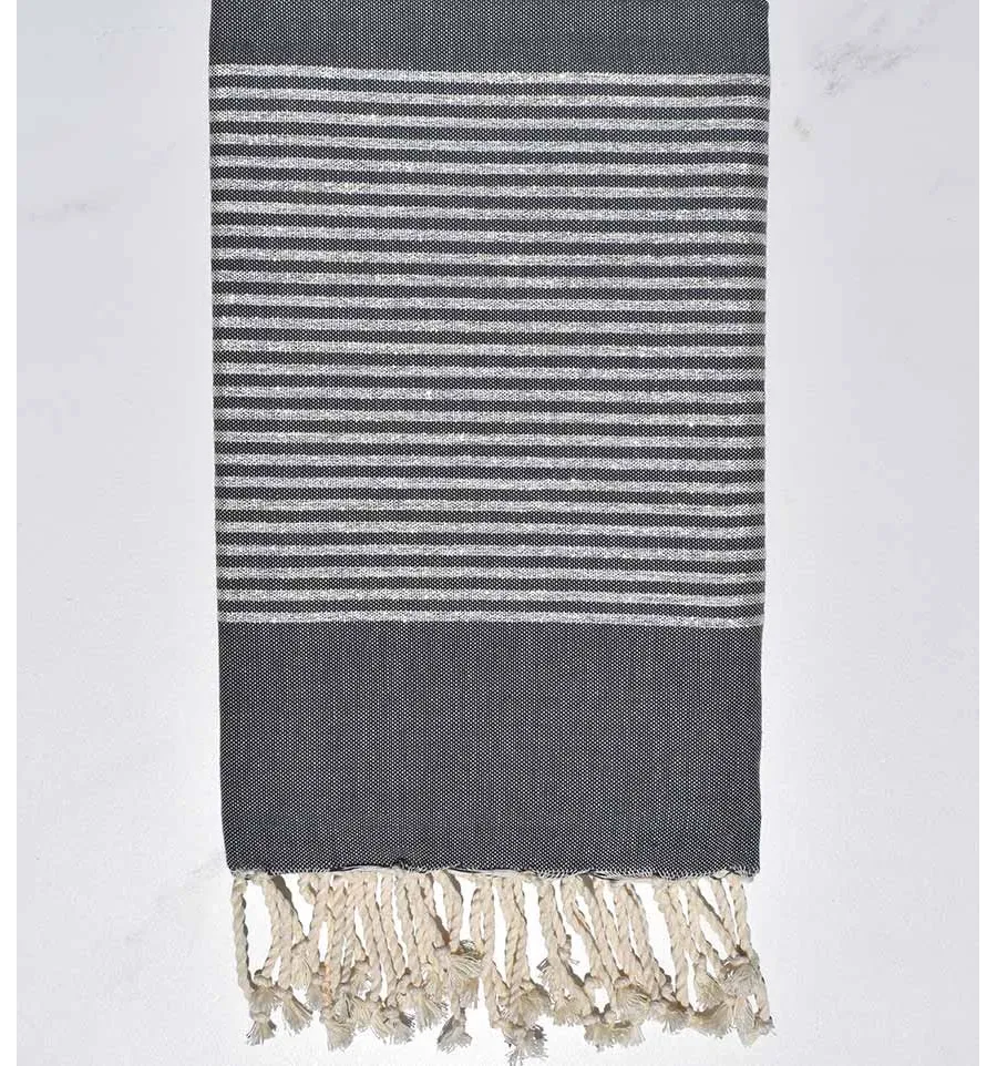 Fouta Lurex platte dunkelgrau Fouta Tunisia - 1