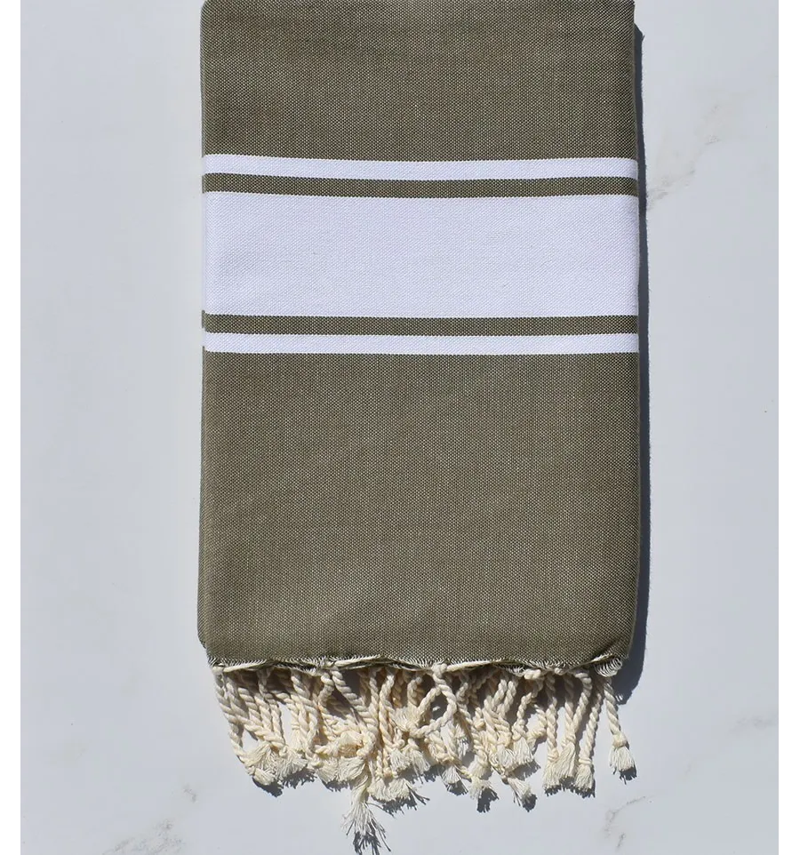 Militärgrünes Strandtuch Fouta Tunisia - 1