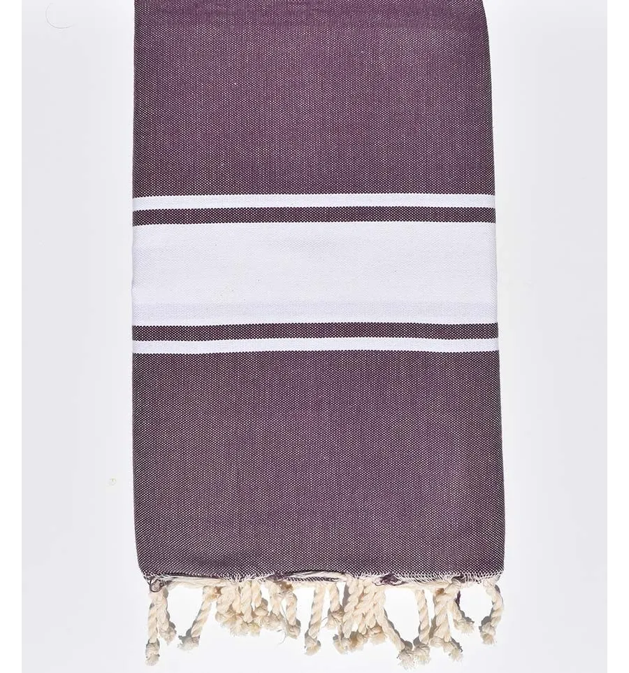 Strandtuch platte Dunkelviolett Fouta Tunisia - 1