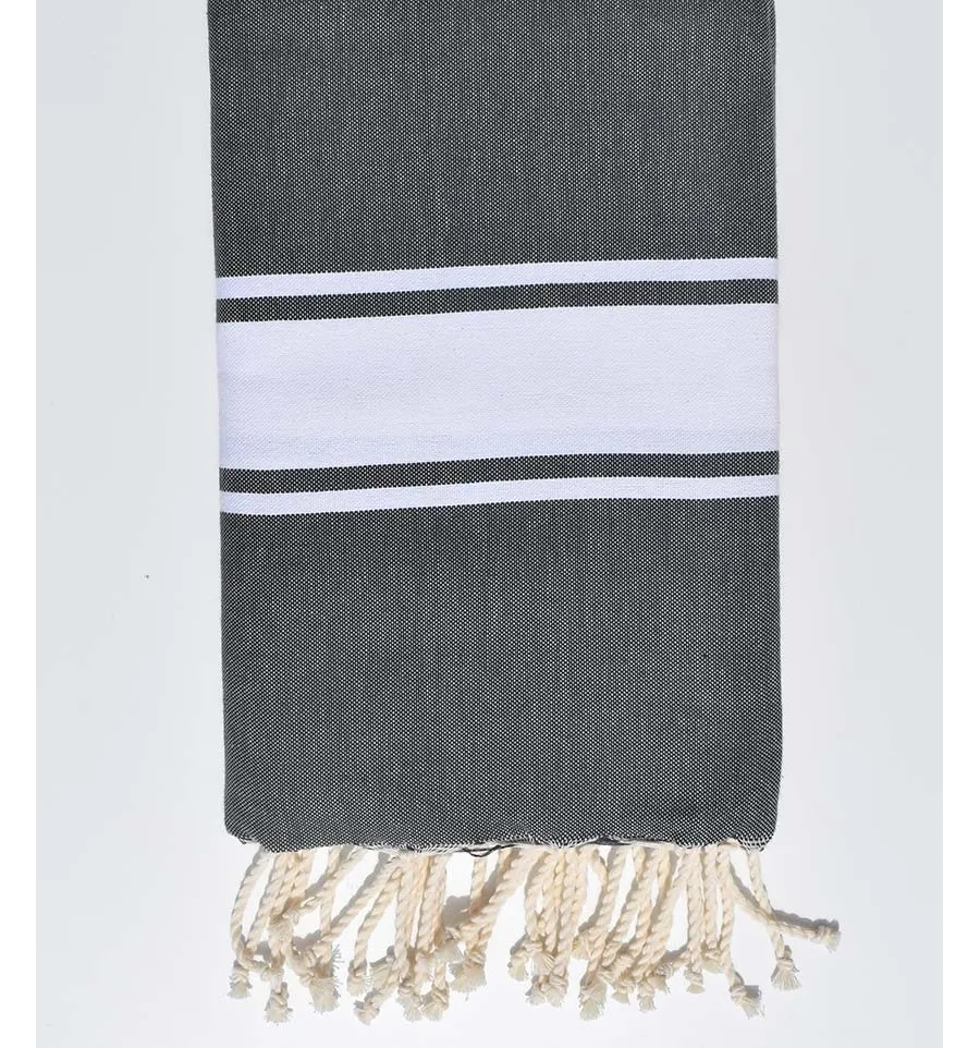 Strandtuch platte eisengrau Fouta Tunisia - 1