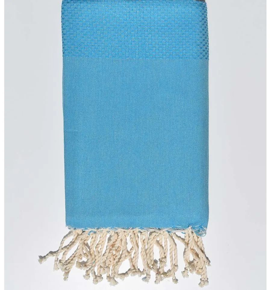 Einfaches blaues Waben-Strandtuch Fouta Tunisia - 1