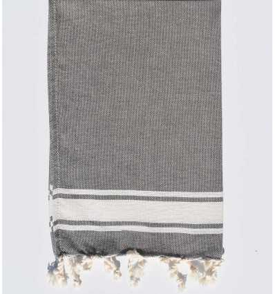 Mini Strandtuch platte grau Fouta Tunisia - 1