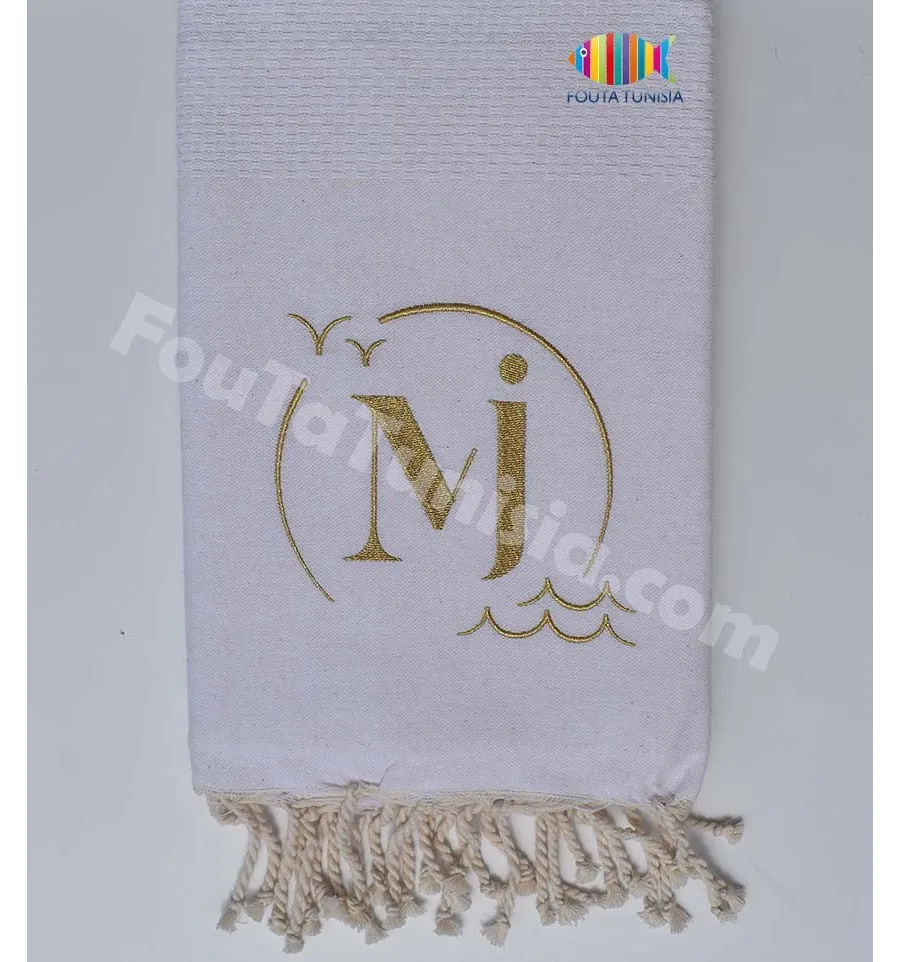 Strandtuch einfach gestickte Wabe für die Hochzeit Fouta Tunisia - 1