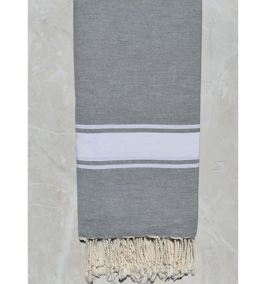 Große Fouta stahlgrau 1.90m*2m Fouta Tunisia - 1