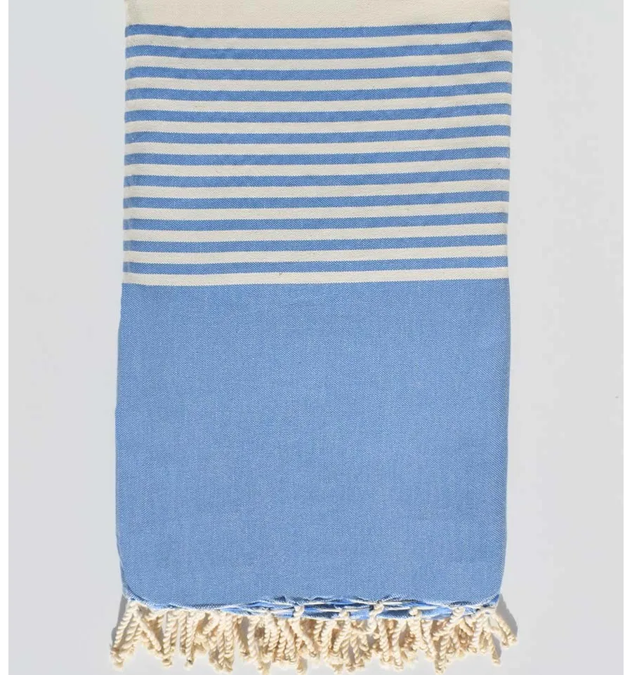 Bettüberwürfe blau gestreift weiß Fouta Tunisia - 1