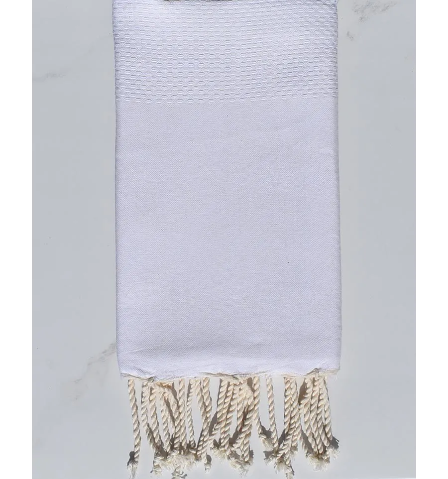 FOUTA nid d'abeille unie blanc crème Fouta Tunisia - 1