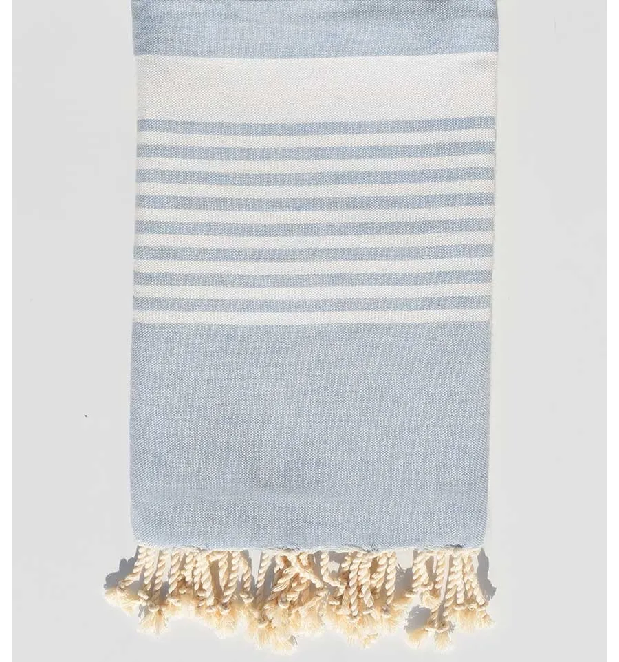 Fouta arthur Rauchblau weiß gestreiftes  - 1