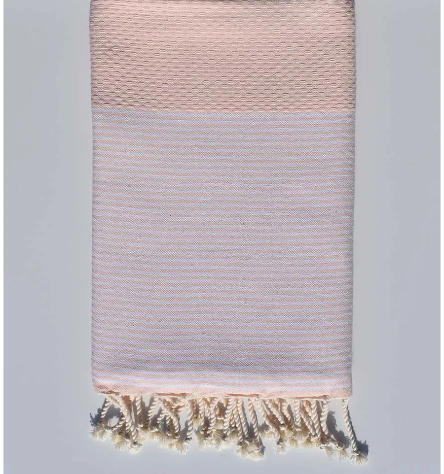 Fouta waben rosa bisque Fouta Tunisia - 1