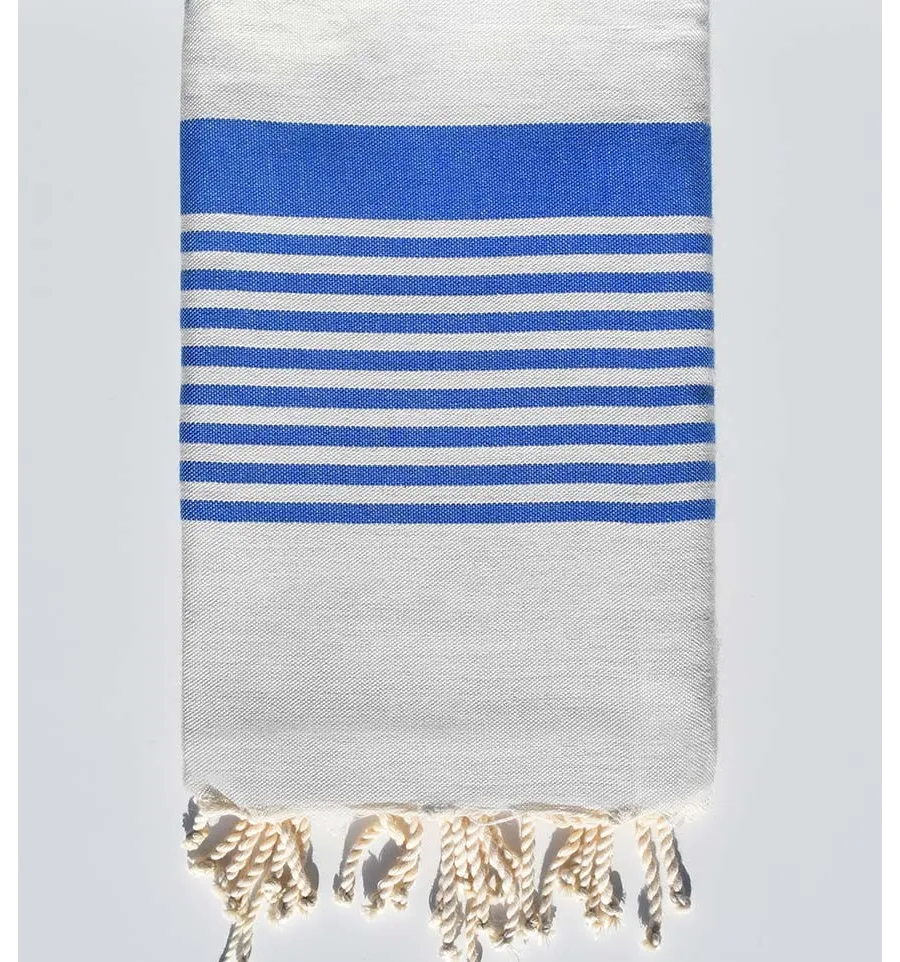 Sehr hellgraues und blaues Arthur Strandtuch Fouta Tunisia - 1