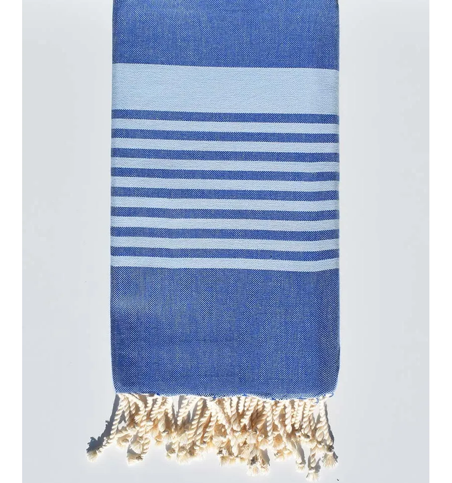 Blaues und hellblaues Arthur Strandtuch Fouta Tunisia - 1