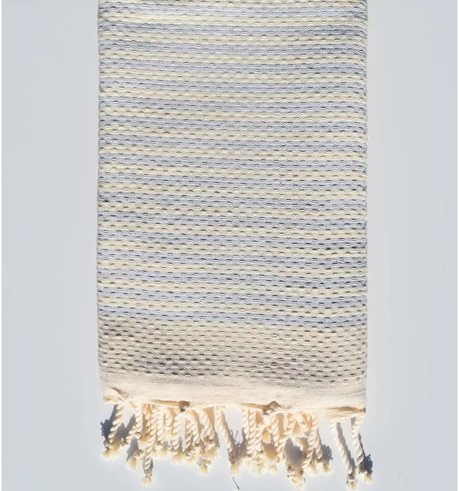 Fouta wabenblau gestreiftes Immergrün 1 cm Fouta Tunisia - 1