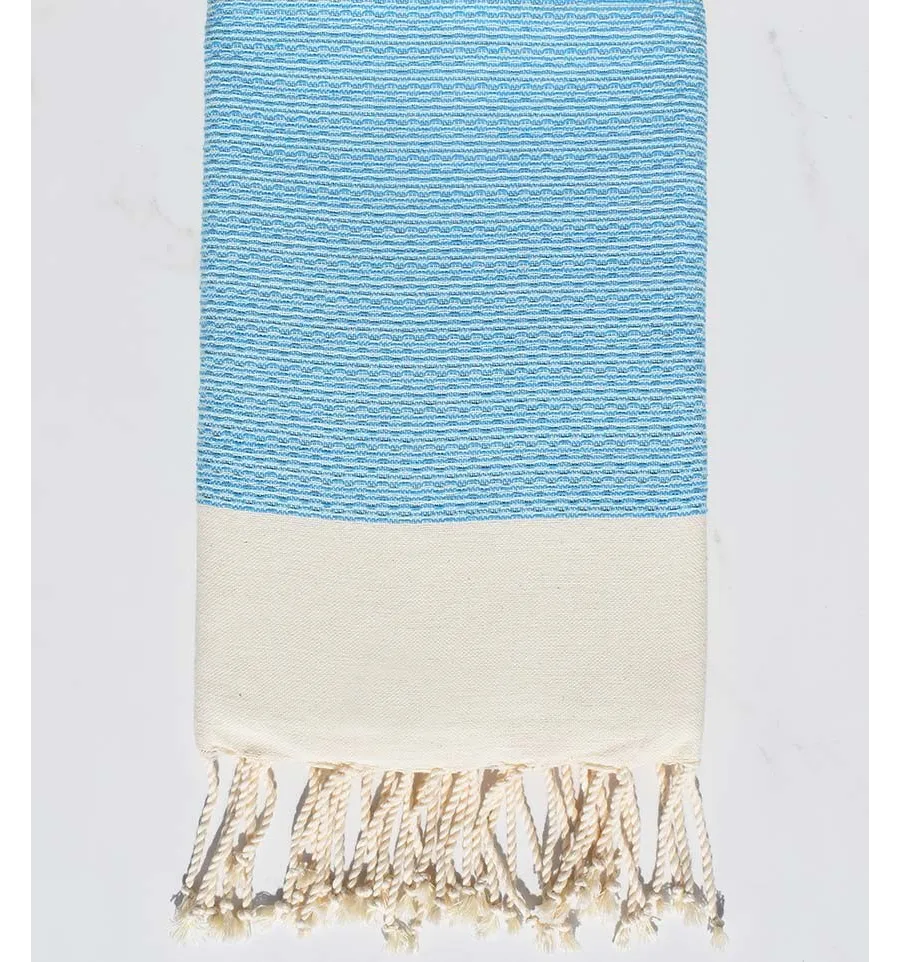 PIQUE-PIQUE himmelblaues Strandtuch Fouta Tunisia - 1