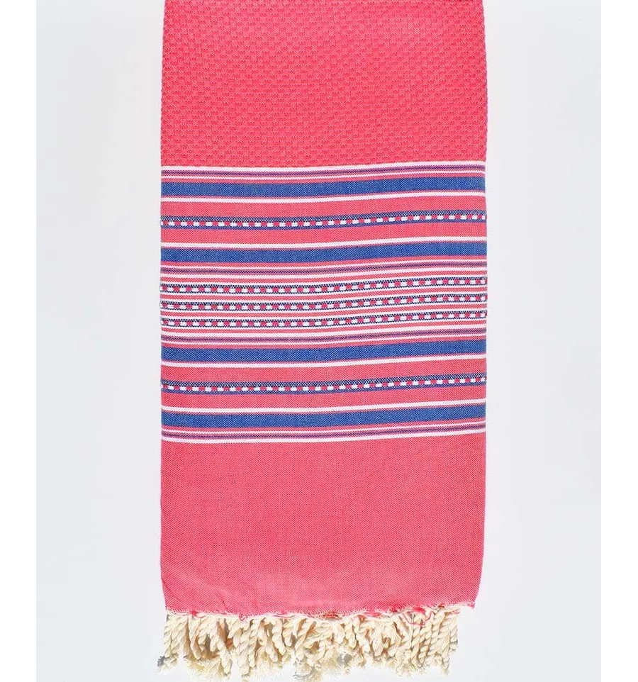 Bettüberwürfe Rosa mit Streifen blauen Fouta Tunisia - 1