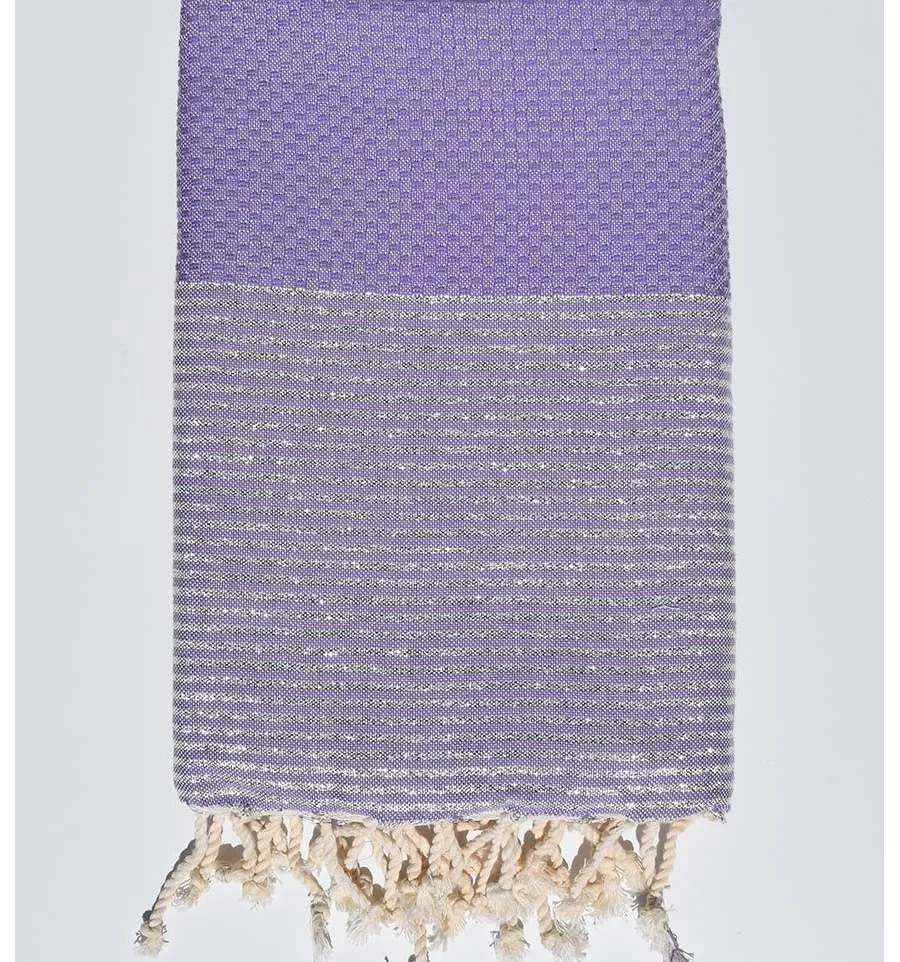 Lila Waben-Strandtuch mit silbernem Lurex Fouta Tunisia - 1