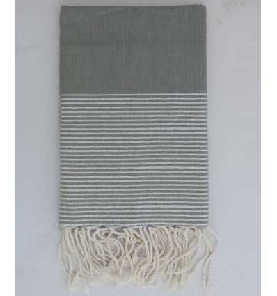 Fouta Lurex platte grau 