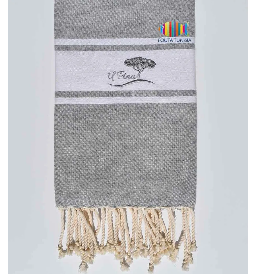 Flaches Strandtuch mit Stickerei Fouta Tunisia - 1