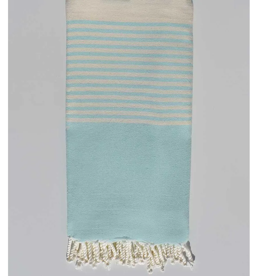 Bettüberwurf azurblau mit streifen Fouta Tunisia - 1