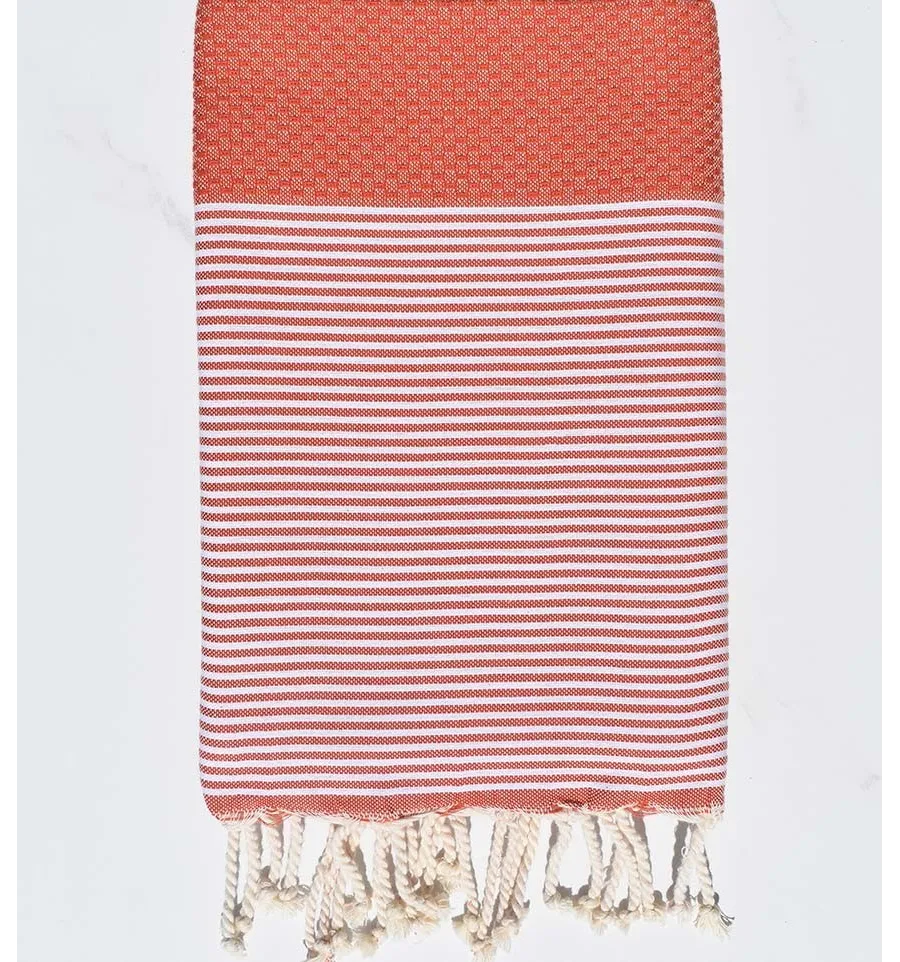 Fouta waben Ziegel farbe Fouta Tunisia - 1