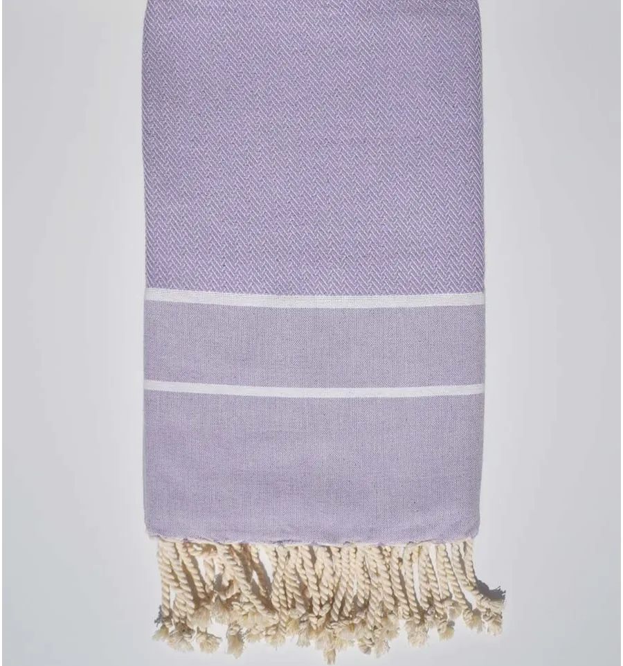 Mauve Chevron Strandtuch Fouta Tunisia - 1