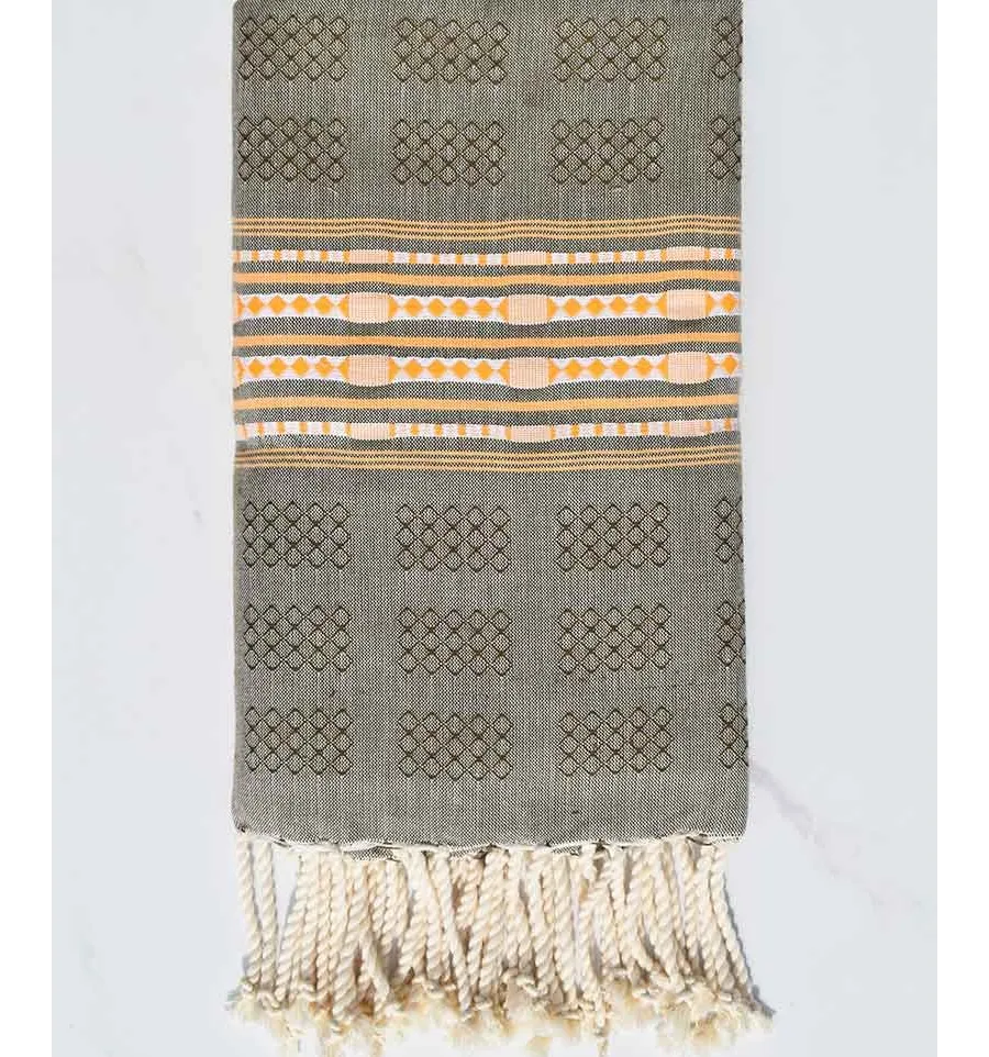 Strandtuch blassgrüner Thalasso mit Motiven Fouta Tunisia - 1