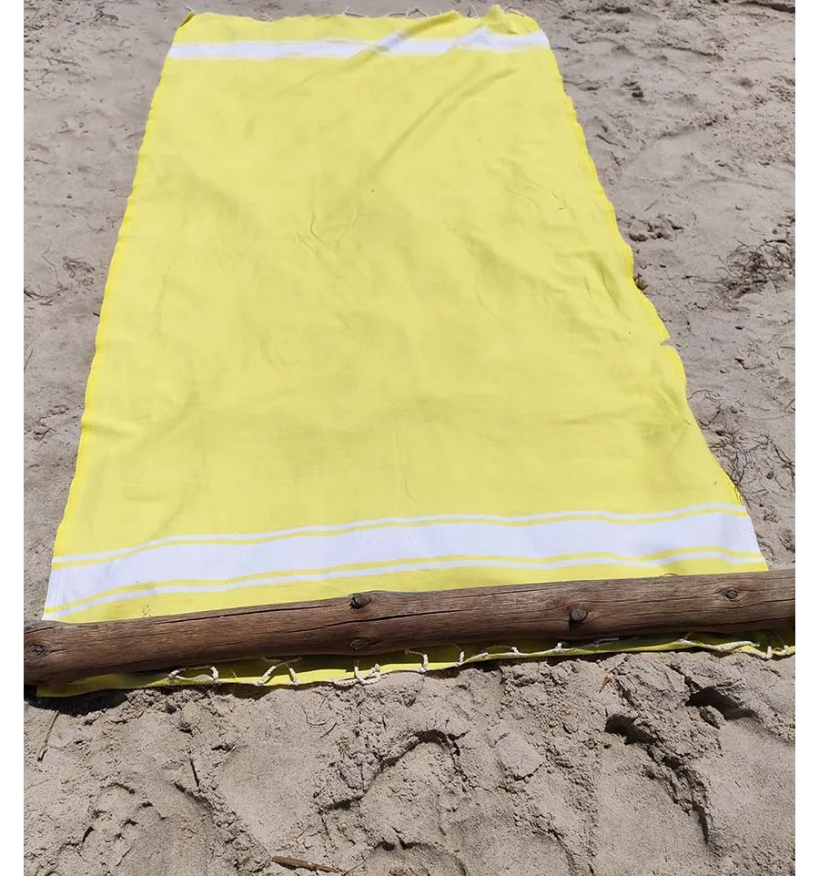 Fouta Platte gelb fluo Fouta Tunisia - 1