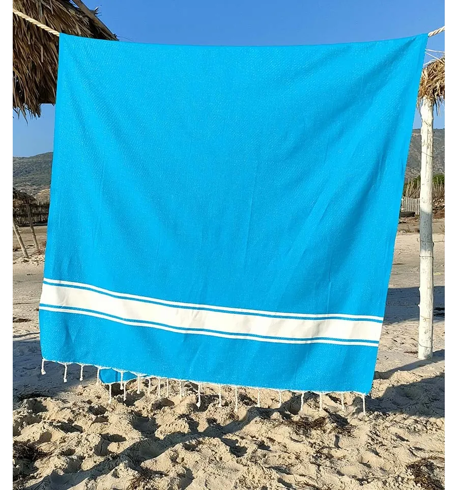 Fouta hellblaues Azurblau Fouta Tunisia - 1