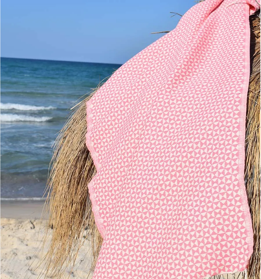 strandtuch Schmetterling rosa, Baby Fouta Tunisia - 1