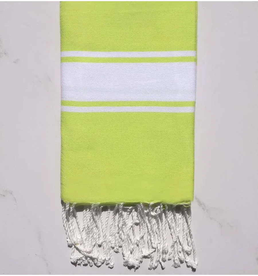 Strandtuch platte neongrün Fouta Tunisia - 1