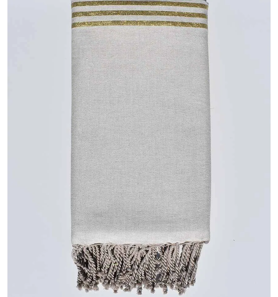 Bettüberwürfe lehmfarbe mit goldenem lurex Fouta Tunisia - 1