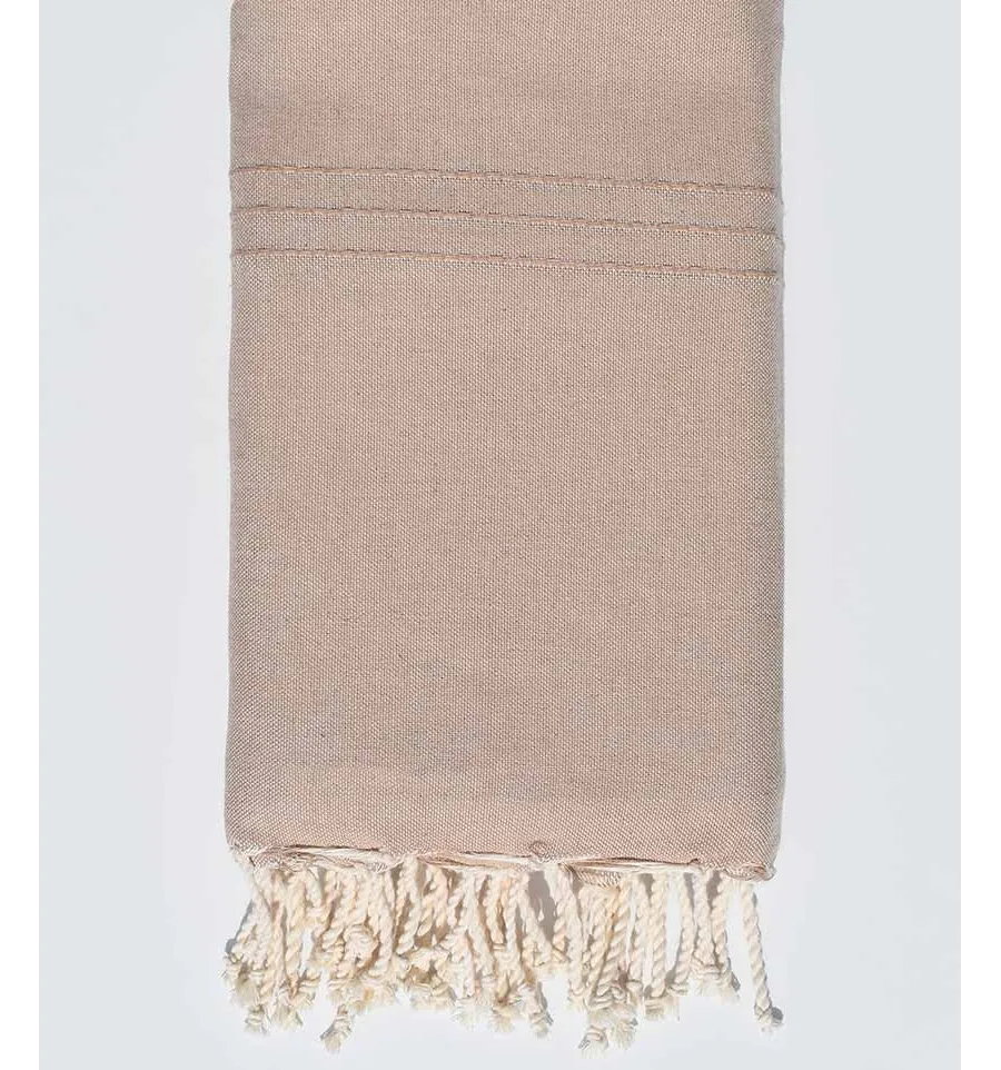 Bettüberwurf 1.5*2.5m hellbeige taupe Fouta Tunisia - 1