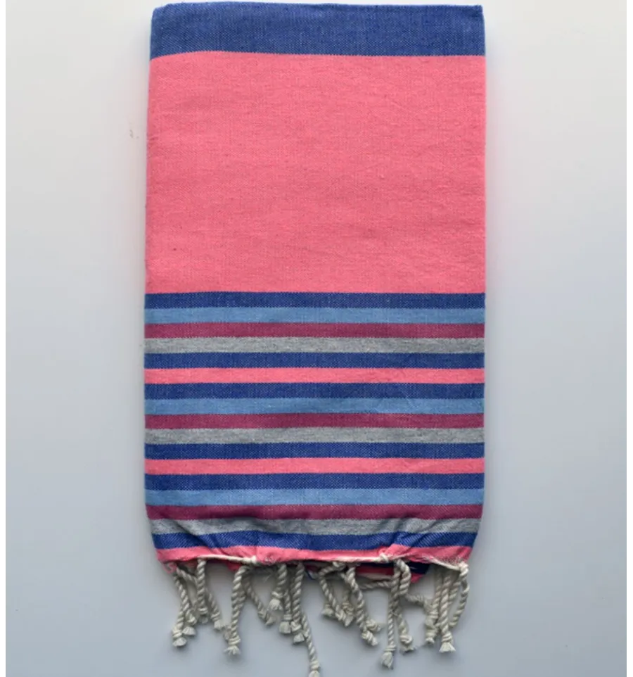 Strandtuch in Neonpink, Blau, Grau, Pink und Azurblau Fouta Tunisia - 1