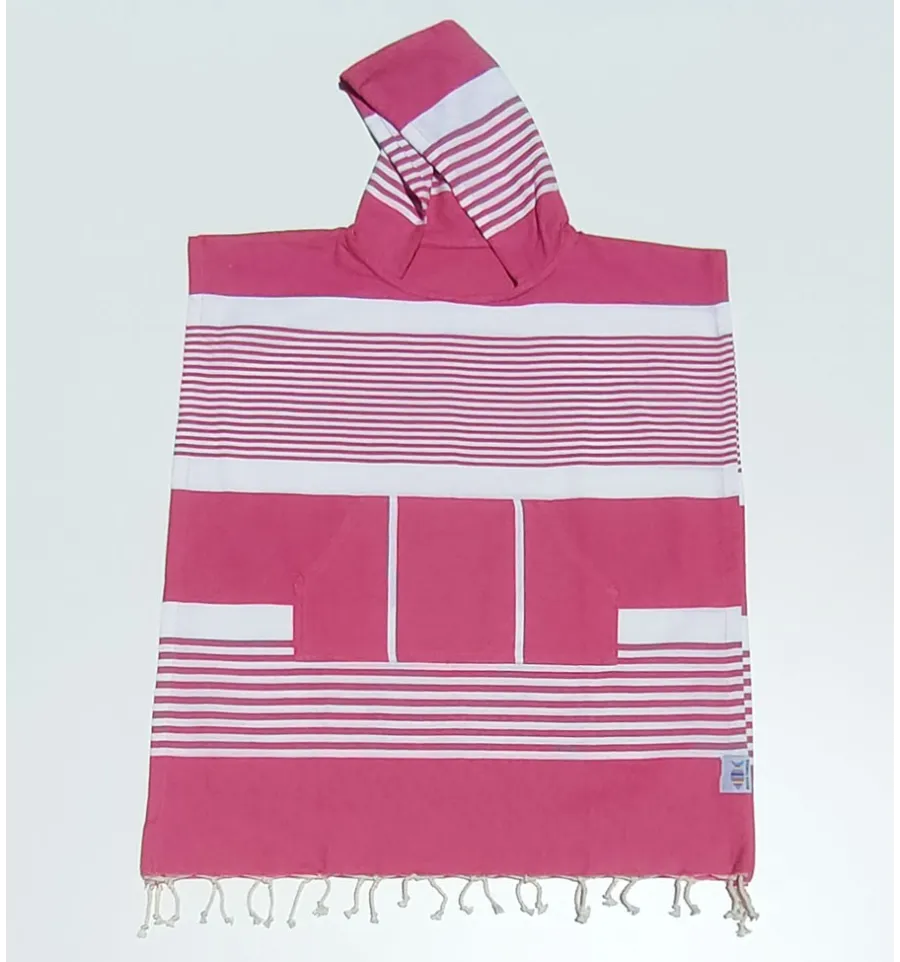 Strandponcho Fushia Pink für Kinder Fouta Tunisia - 1