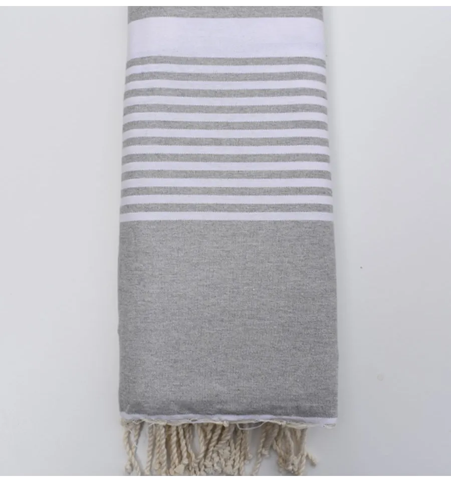 Bettüberwürfe hellgrau 1.5m*2.5m Fouta Tunisia - 6