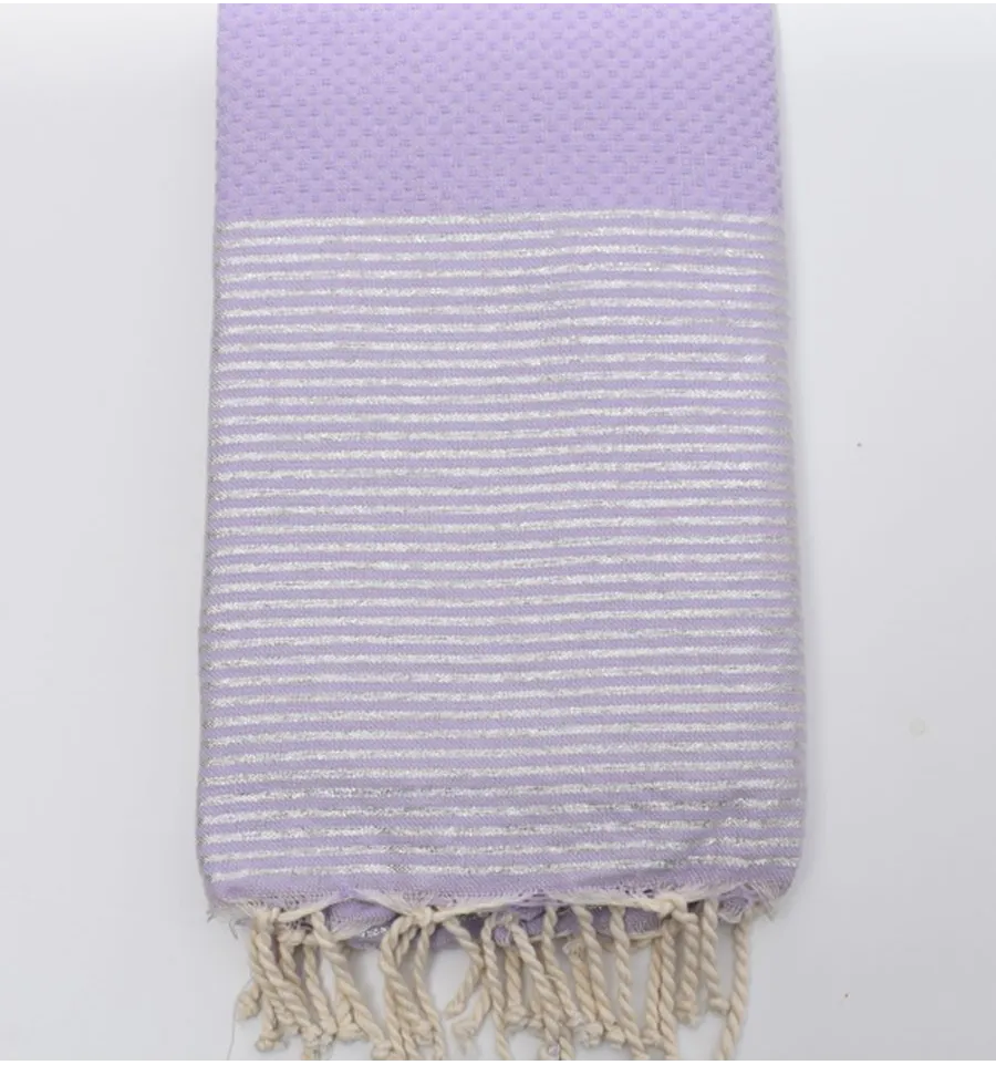 Strandtuch waben fliederfarbenes mit Lurex Fouta Tunisia - 1