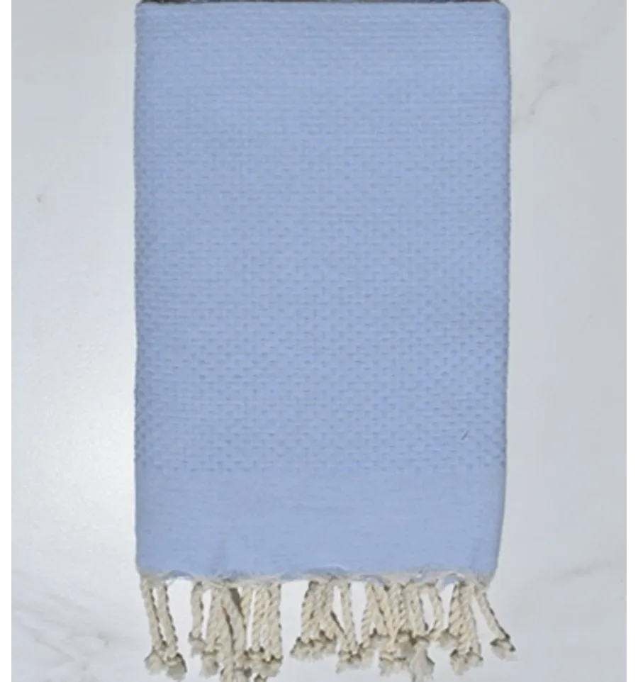 FOUTA einfarbig himmelblaue Wabe Fouta Tunisia - 1