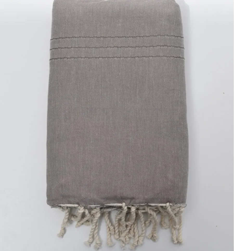 Bettüberwurf leichtes taupe 1.50m*2.50m Fouta Tunisia - 1