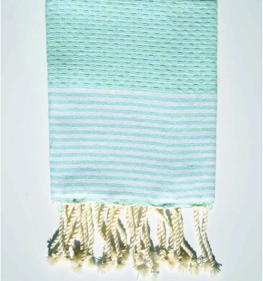 Seegrüne Serviette mit Streifen Fouta Tunisia - 1