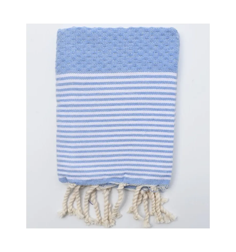 Set mit 10 hellblauen Servietten Fouta Tunisia - 1