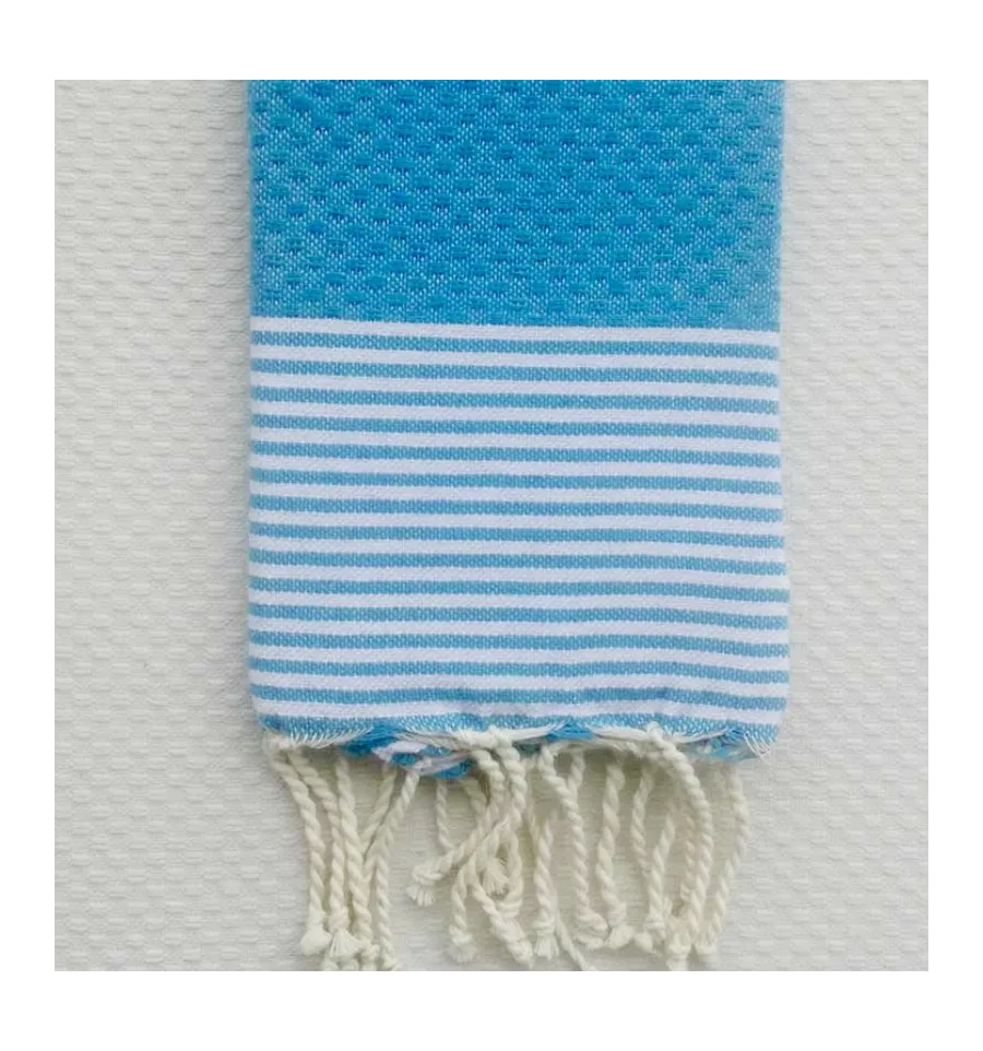 Set mit 10 blauen Bondi-Servietten mit Streifen Fouta Tunisia - 1