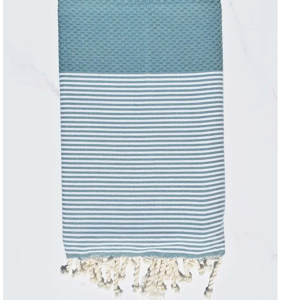 Fouta Waben pfau blau Fouta Tunisia - 1