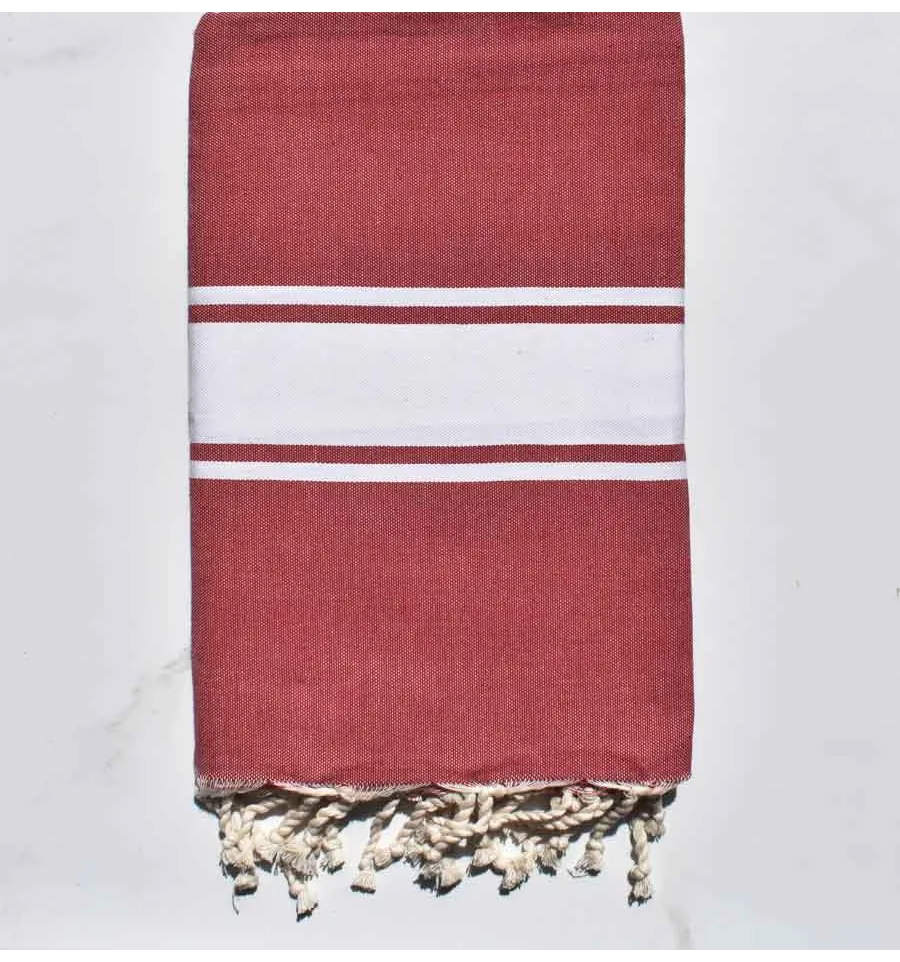 Strandtuch rot andrinople Fouta Tunisia - 1