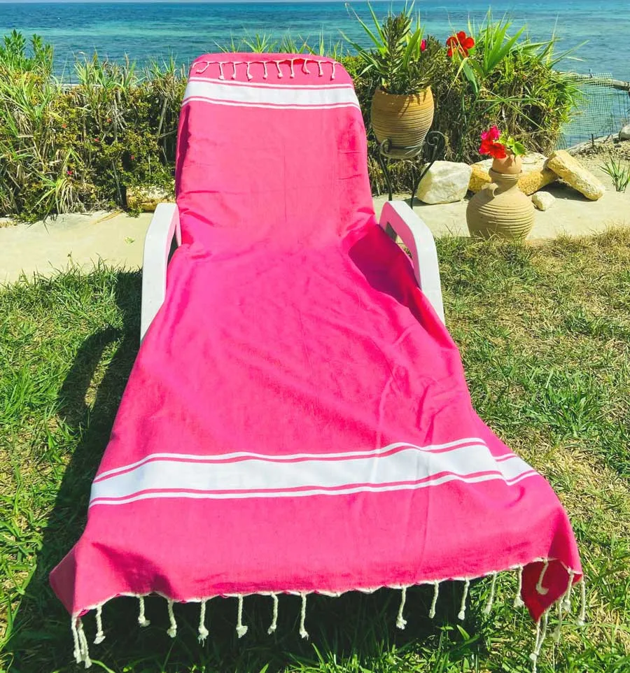 Strandtuch platte Rosa Fuchsia Fouta Tunisia - 1