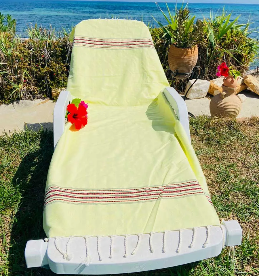 Strandtuch thalasso Pistaziengrün mit Motiven Fouta Tunisia - 1