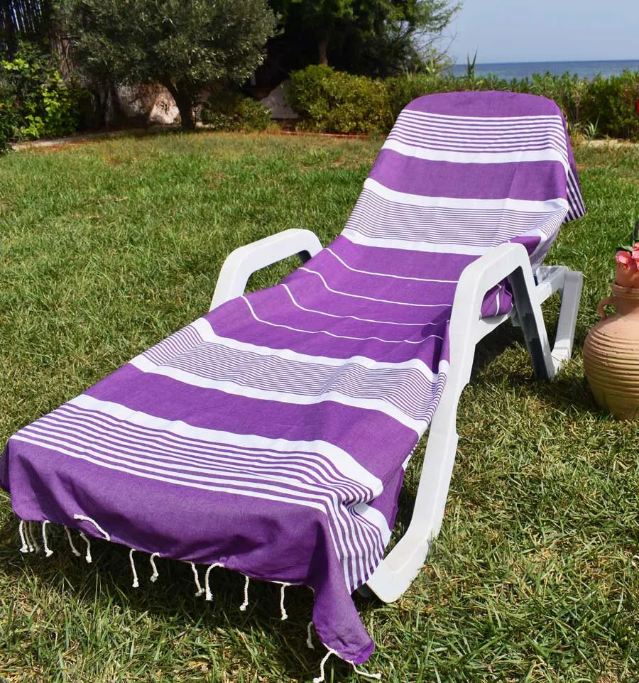 Strandtuch arthur lila mit Streifen Fouta Tunisia - 1