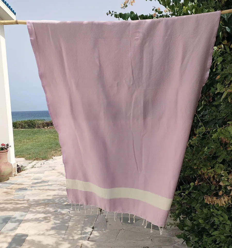 Strandtuch Diamant mittelrosa Fouta Tunisia - 1