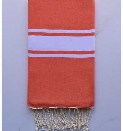 Strandtuch aus recycelter Baumwolle orange Fouta Tunisia - 1