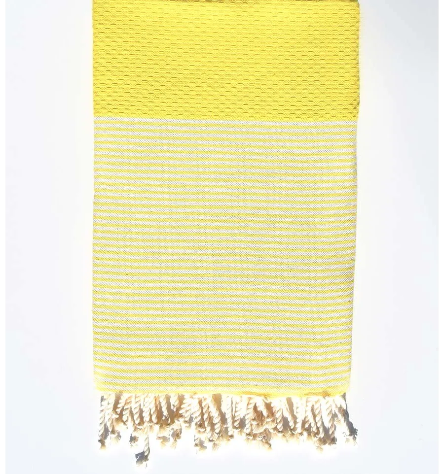 HONEYCOMB FOUTA Sonnengelb weiß gestreift  - 1