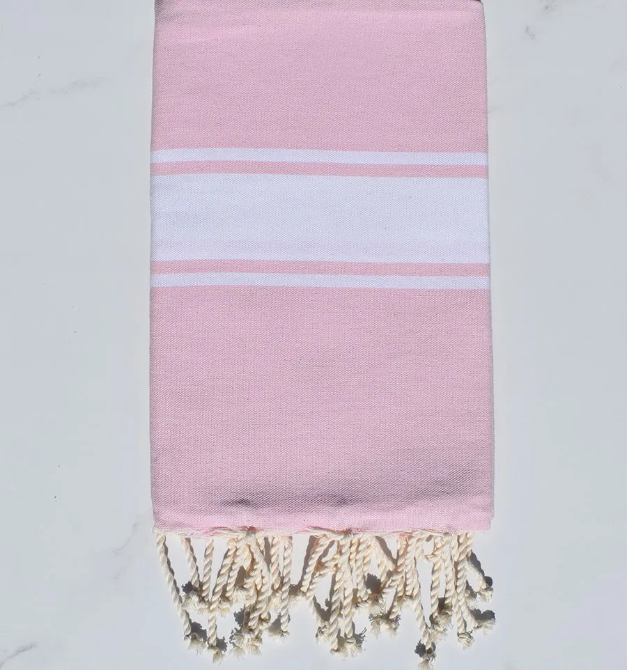 Strandtuch platte hellrosa Fouta Tunisia - 1