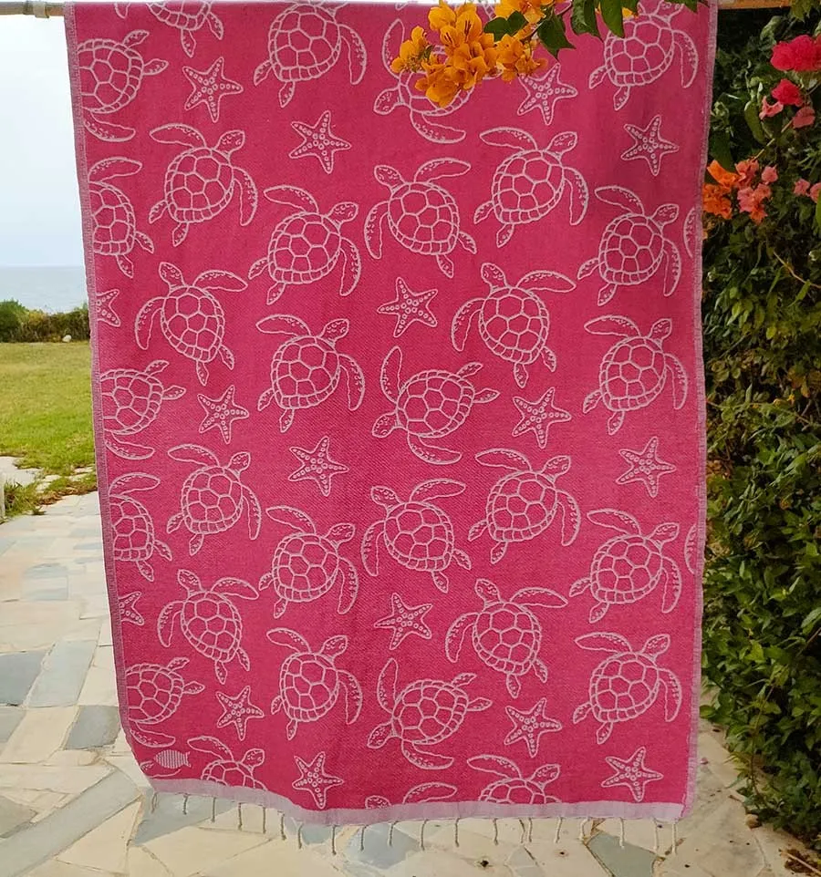 Strandtuch Seychellen Fuchsia Pink Fouta Tunisia - 1